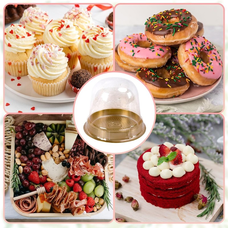 Clear Plastic Cupcake Container Set with Spork Rope gallery