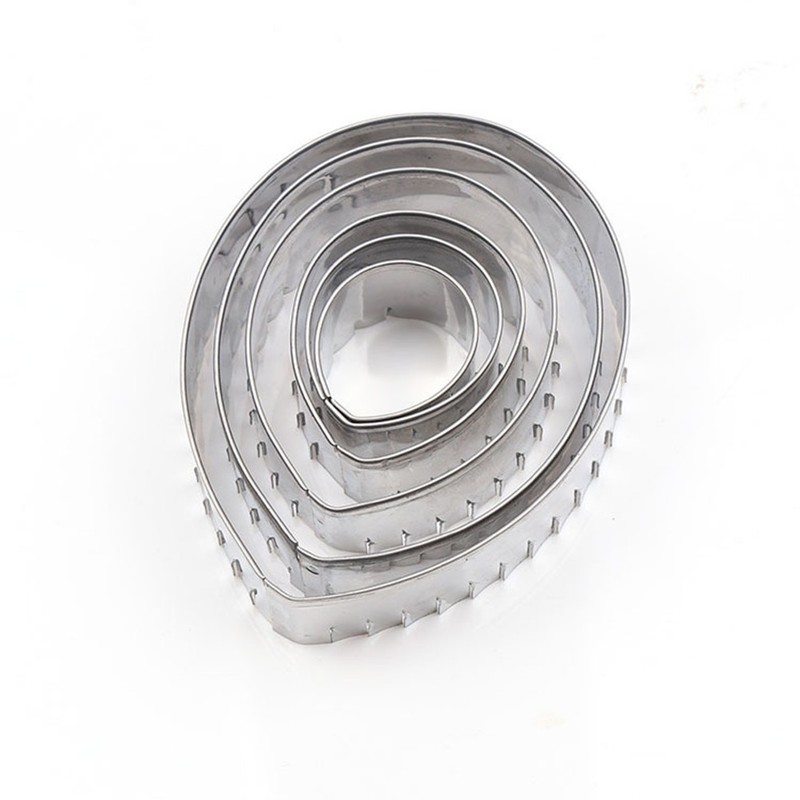 6 Pcs Stainless Steel Rose Leaves Petals Shaped Biscuit Molds for Baking gallery