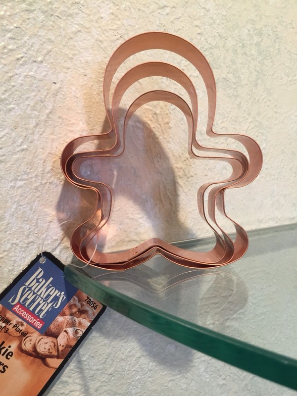 Bakers Secret 3 Copper Cookie Cutters new with tags Gingerbreadman