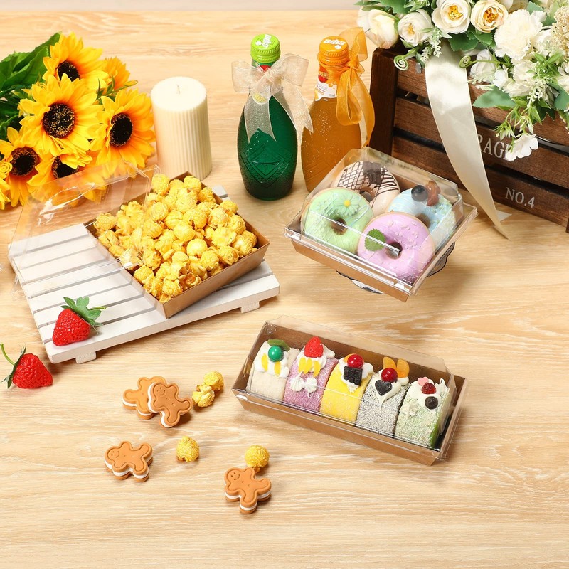 200 Pcs Charcuterie Boxes with Clear Lids, 100 Brown Disposable Food Containe... gallery