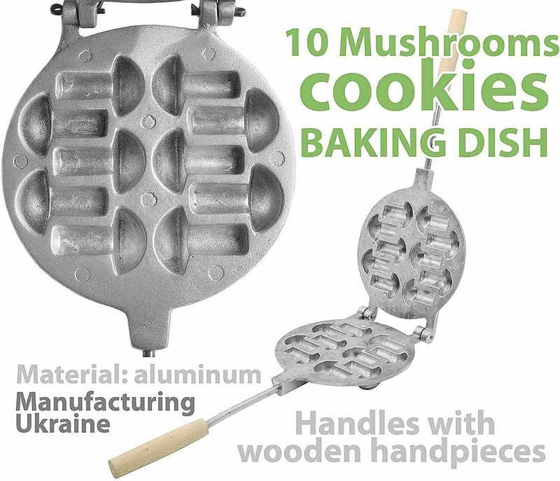 Cookie Mushroom Sweet Pastry Maker Russian Baker Mushrooms Cookies Form Iron Pan gallery