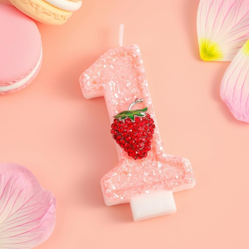 Number 1 Strawberry Birthday Candles, Strawberry Themed Number Candles, Cake gallery