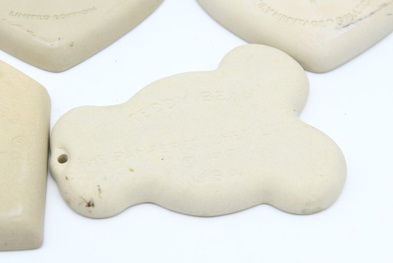Pampered Chef Clay Ceramic Cookie Mold Heart Barn Animal Teddy Bear Lot 8 gallery