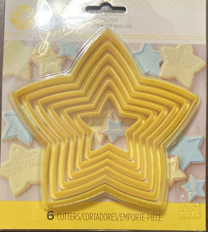 Wilton Star Cookie Cutter Set 6pcs Yellow Plastic Easy Clean Model 2304-111