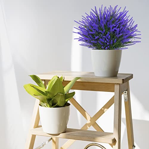 12 Bundles Fake Outdoor Flowers UV Resistant Plants Artificial Lavender Purple gallery