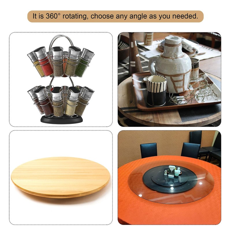 4.8" Rotating Swivel Stand with Steel Ball Lazy Susan 0.23x4.1" White 4Pcs gallery