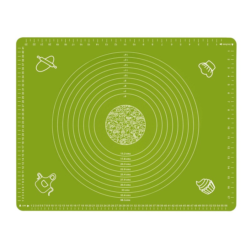 Silicone Baking Mat for Pastry Rolling Dough with Measurements, 25.6 x Green