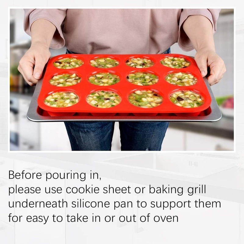 CAKETIME 12 Cups Silicone Muffin Pan - 1pc: 12-Cup Regular, Red * 1pc gallery