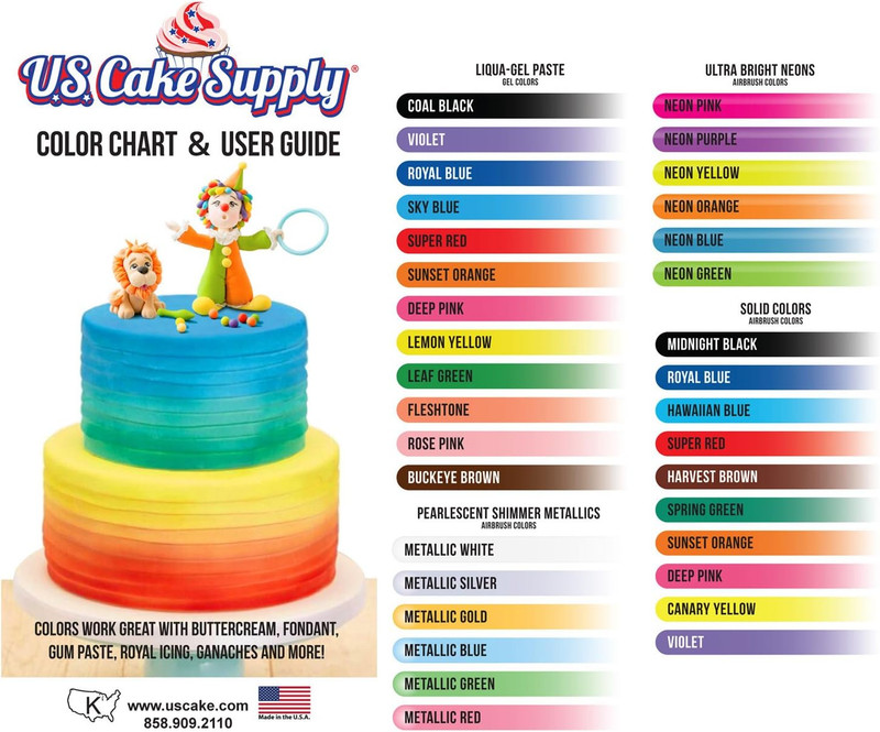 Complete Cake Airbrush Decorating Kit with 12 Vibrant Food Colors - Air Brush fo gallery