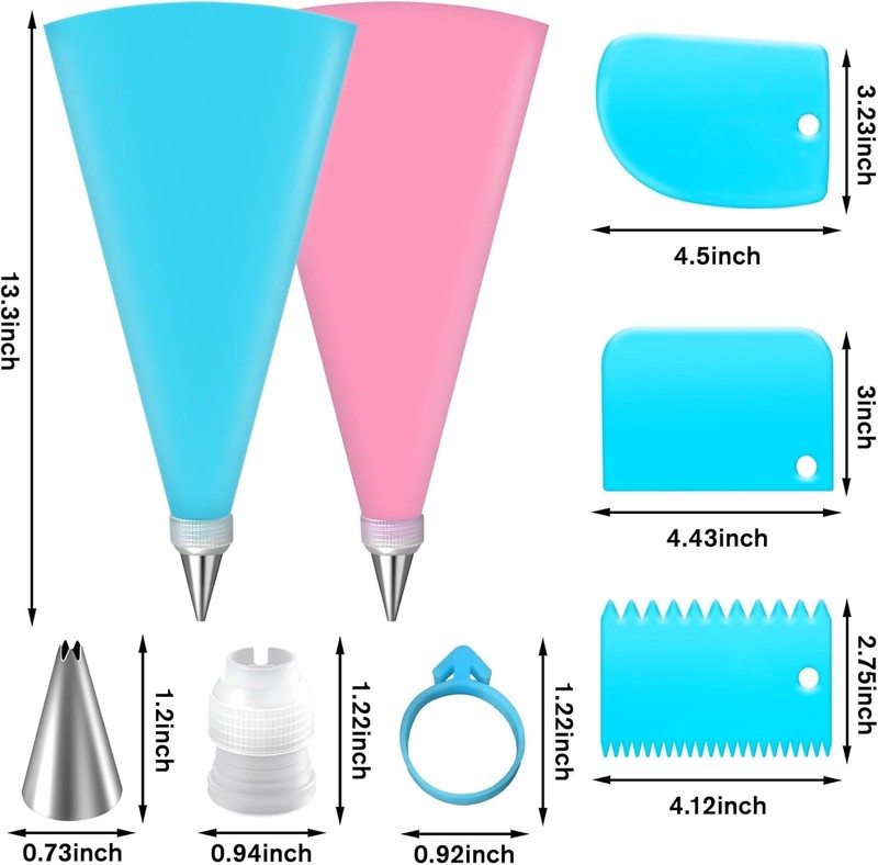 Piping Bag & Tips Set,Reusable Pastry Bag,Baking Piping Set,Including 24 Piping gallery