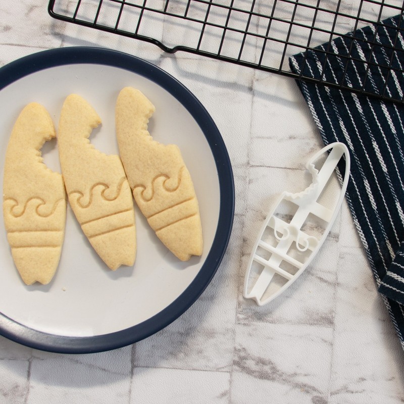 Bitten Surfboard Cookie Cutter - Nautical surfing jaws surfer shark attack beach gallery