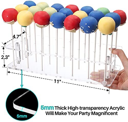 21 Holes Clear Acrylic Cake Pop Stand Lollipop Display Stand for Wedding Party gallery
