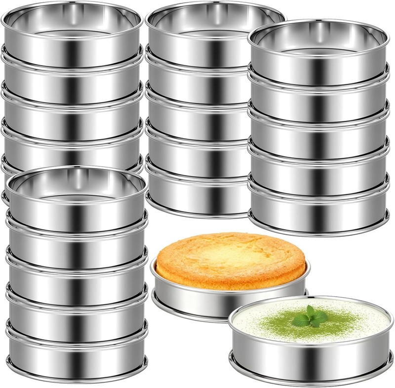 20 Pcs 4 Inch English Muffin Rings, Stainless Steel Crumpet and Tart Ring