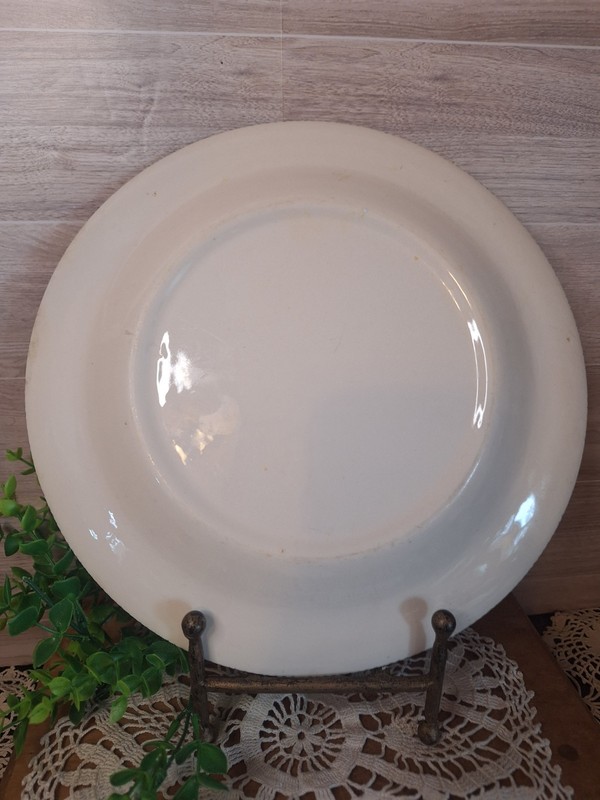Vntg Currier & Ives Blue Transferware Cake Plate / Platter, Farmhouse Decor,... gallery