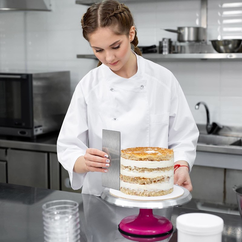 Stainless Steel Cake Scraper 12" Double Sided Patterned Comb 3 PCS Smoother gallery