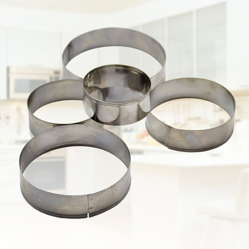 5Pcs Metal Cookie Cutters Round Shapes Anti Rust Stainless Steel Baking Tools gallery