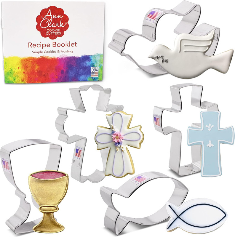 Communion Baptism Confirmation Easter Cookie Cutters 5-Pc. Set Made in the USA b gallery