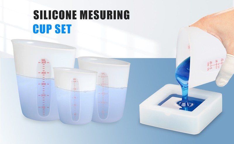 3 PCS Silicone Measuring Cups (2 Cup + 1 Cup + 0.5 Cup) Flexible Melting gallery