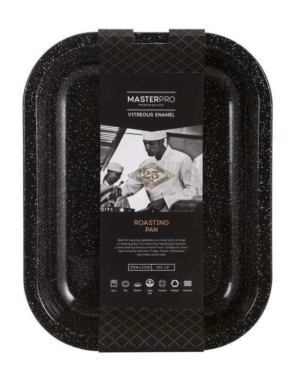 MasterPro Professional Vitreous Enamel Roasting Tray Black gallery