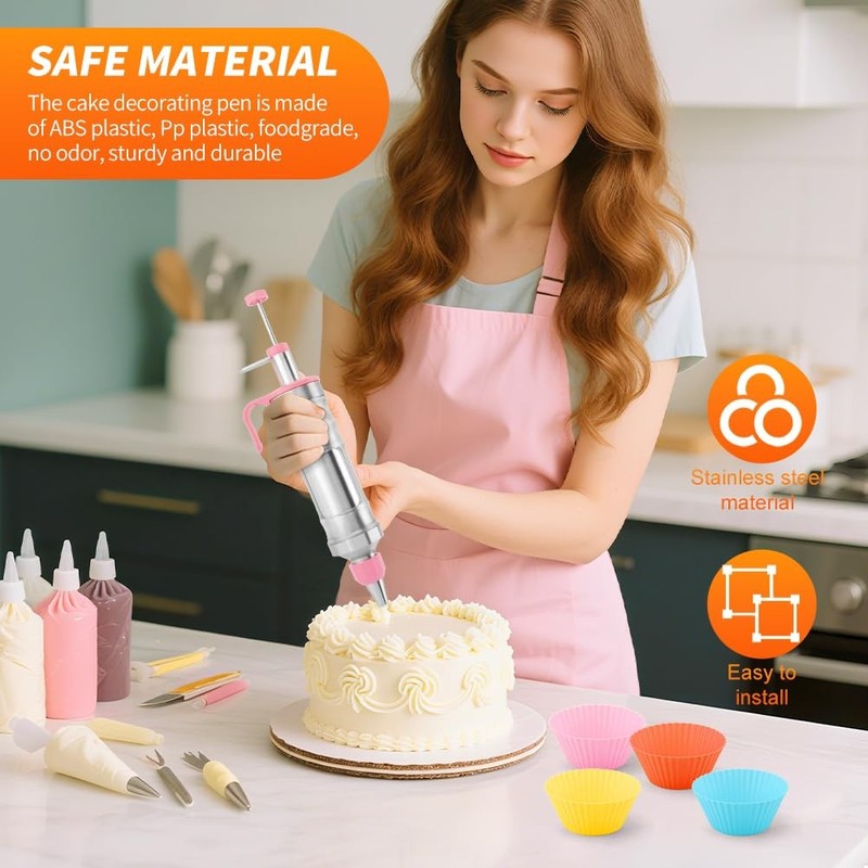 Dessert Decorating Syring-e Set,Frosting Piping Kit,Stainless Steels Cake Dec... gallery