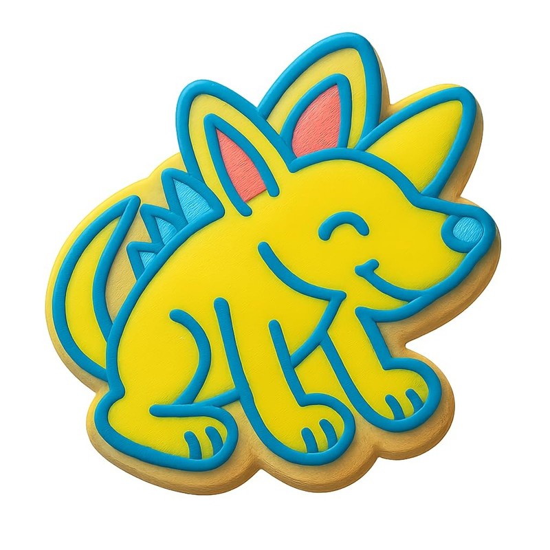 Playful Aardwolf Cookie Cutter & Stamp, Fondant & Clay - 4x3.6 gallery