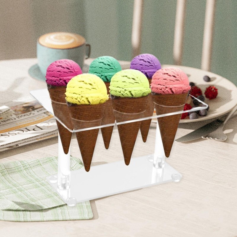Ice Cream Cone Holder Clear Cupcake Stand for Anniversaries Christmas Events