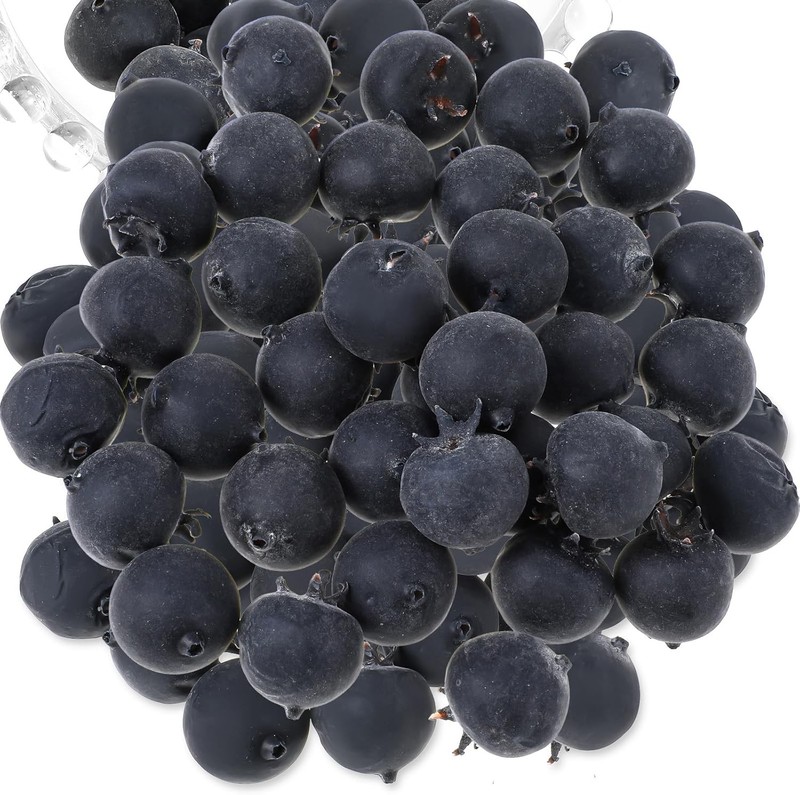 Artificial Blueberry, 50 PCS Fake Blueberries Lifelike Craft Blueberry