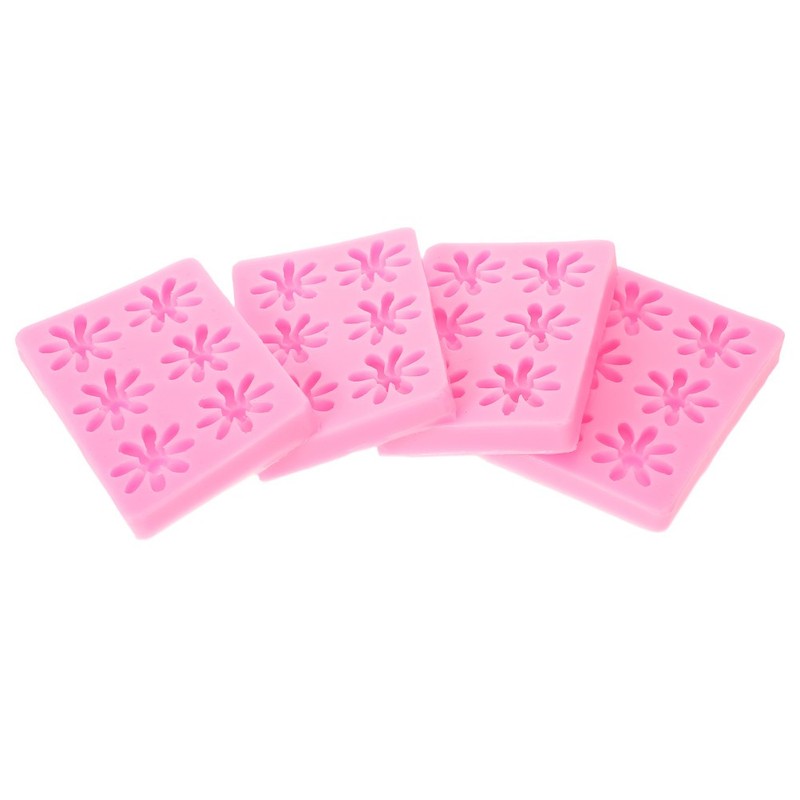 4pcs Silicone Candy Molds For Chocolate Baking Flower Design 6 Slots 2.8 cm gallery