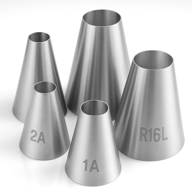5PCS Large Piping Tips for Cake Decorating Round Hole Piping Tips Set Cupcake... gallery