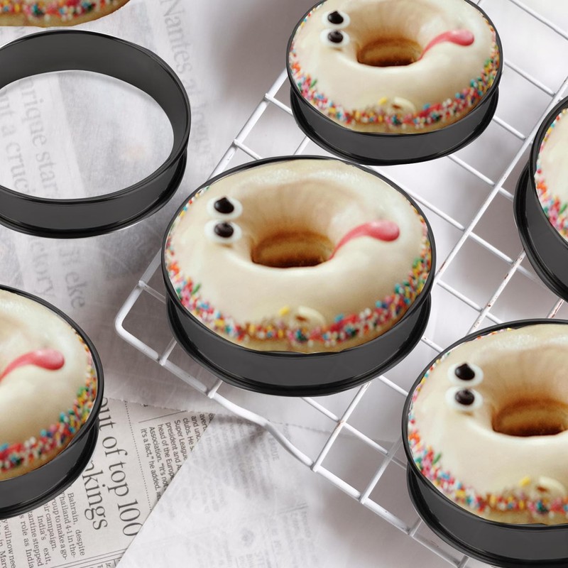 24 Pack Black Metal English Muffin Ring 3 Inch & 4 Inch Nonstick Crumpet Rings gallery