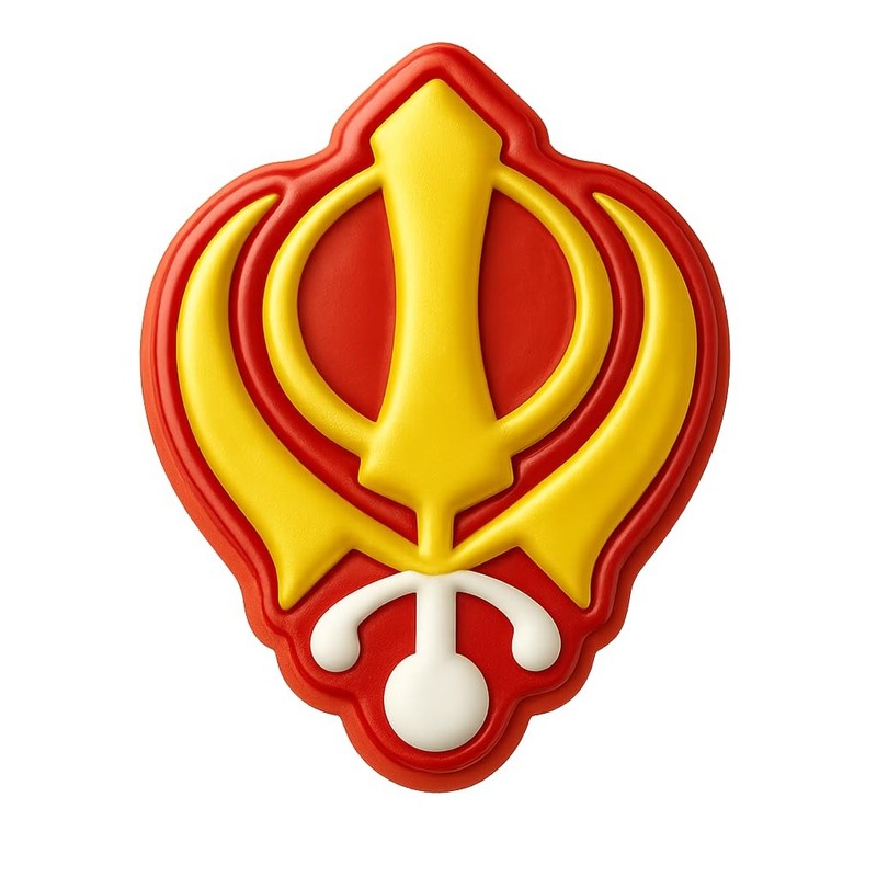 Khanda Emblem Cookie Cutter - 4x3" Creative Home Baking Design gallery