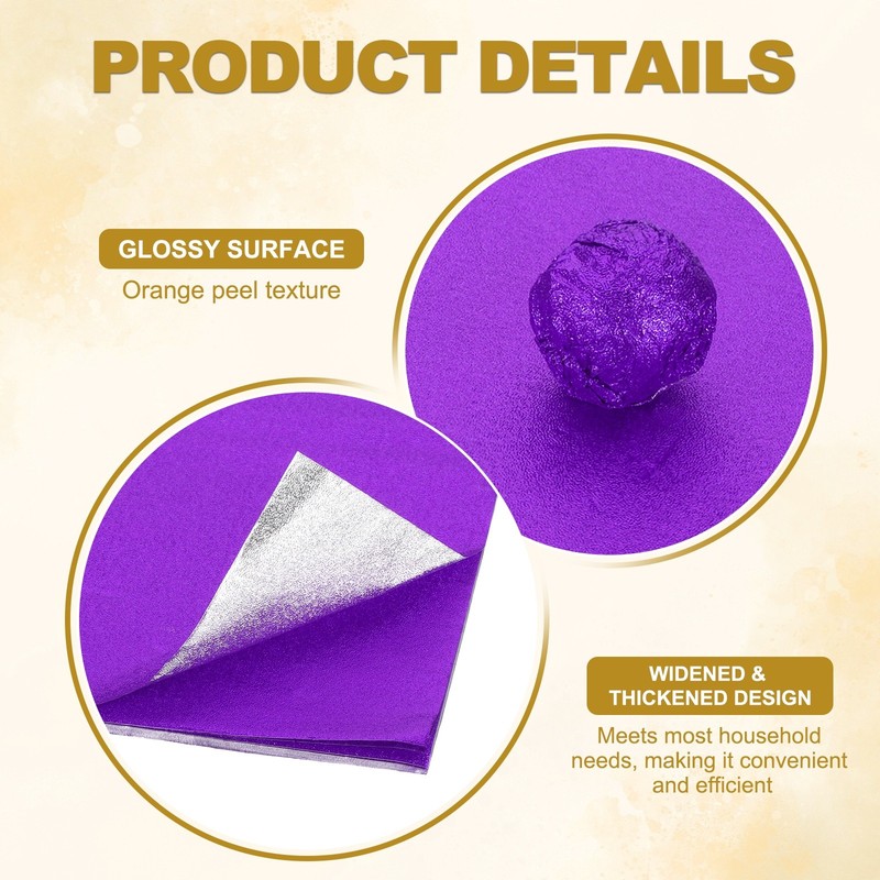 200Pcs 3x3 Inch Foil Candy Wrappers Chocolate Wrapping Paper Dark Purple gallery