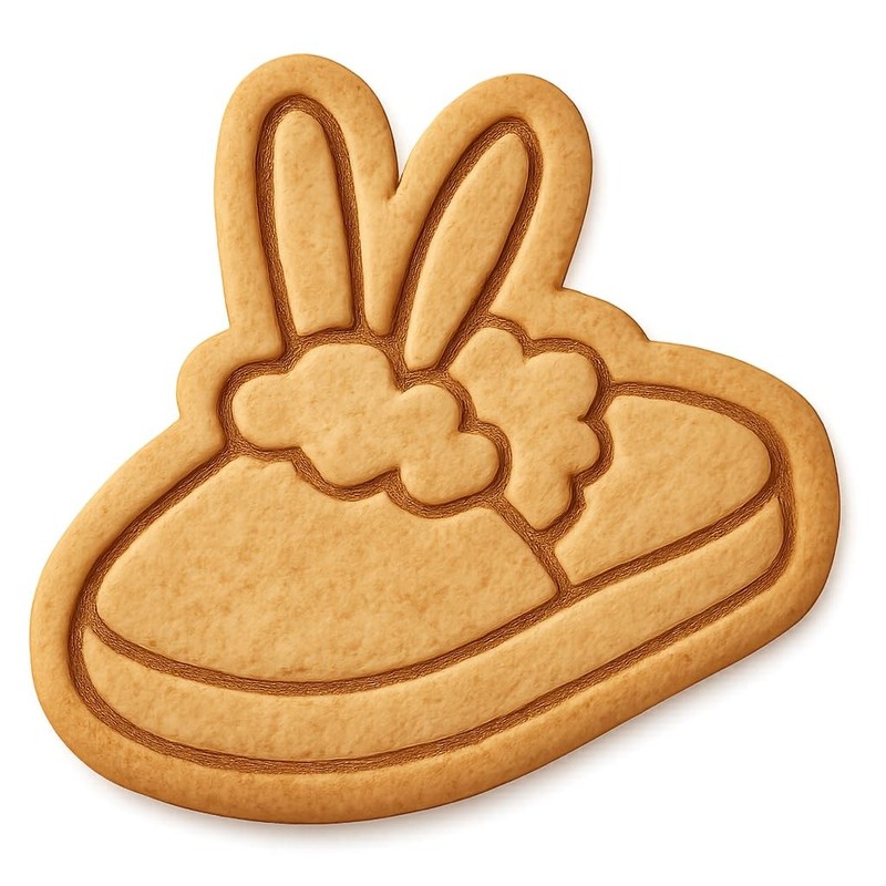Cozy Bunny Slipper Cookie Cutter & Stamp - 4x3 gallery