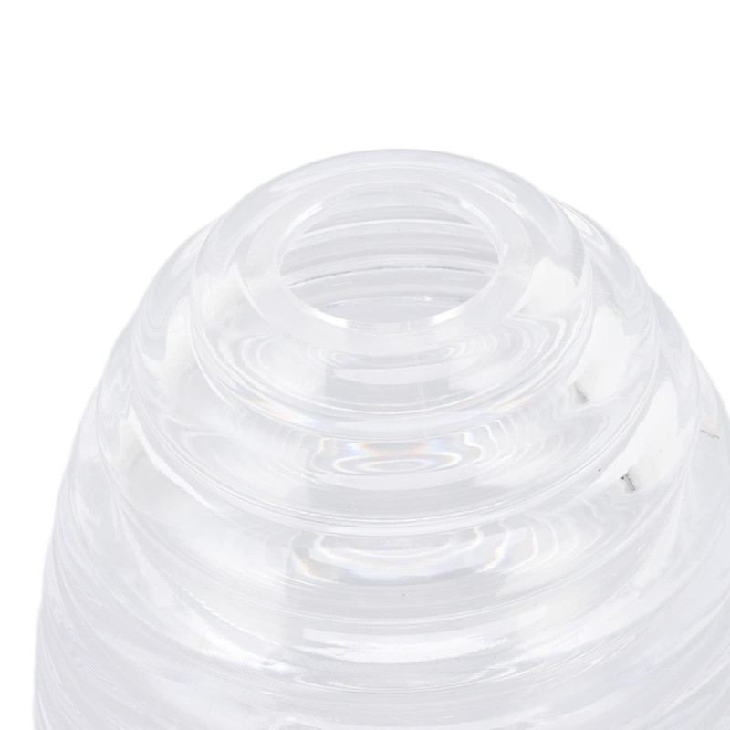 Transparent Plastic Beehive Shape Honey Pot Jar Dipper Lid Syrup Dispenser gallery