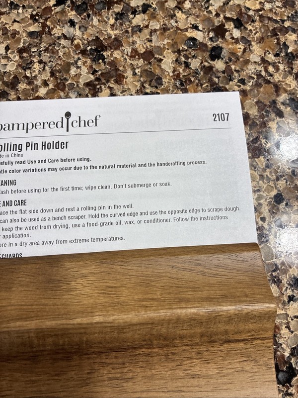 PAMPERED CHEF Rolling Pin Holder for Marble Rolling Pin New No box #2107 gallery