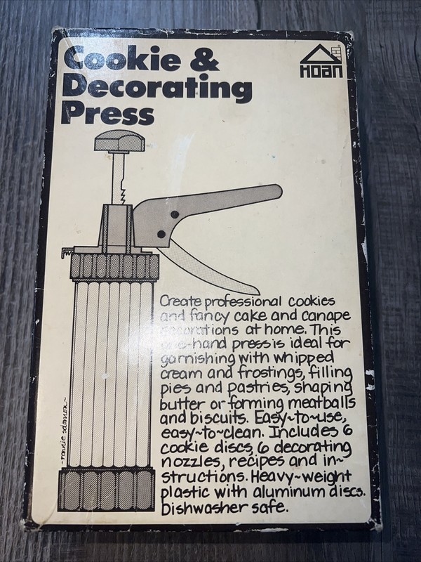 vintage 1979 HOAN Cookie & Decorating Press HOAN Products Style 930 No Manual