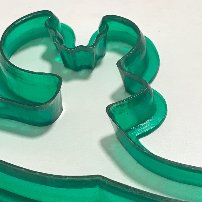 Green Plastic Christmas Holiday Cookie Cutters Tree Angel Reindeer 4 pieces gallery
