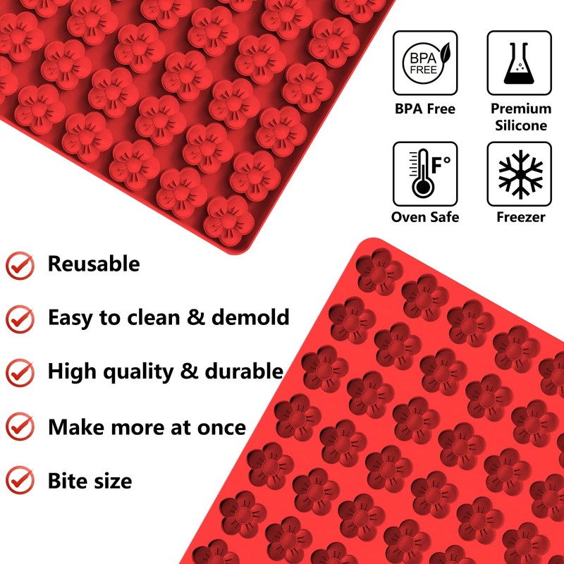 Flower Silicone Mold, Small Plum Blossom Shaped Flower Molds with 70 Cavities... gallery