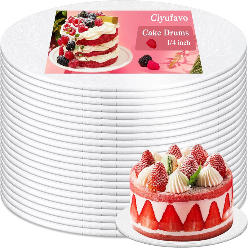 8 Inch Cake Drum, Cake Boards 8 Inch Round, 1/4″ White 8In 10In 12In 14In Cake D
