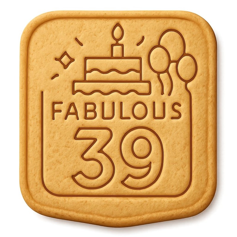 Fabulous 39 in Balloons Cookie Cutter & Stamp, Fondant & Clay – 3.6×4″