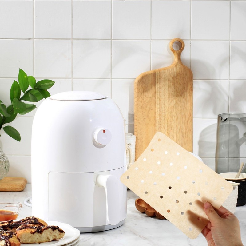 Oil Proof Light Brown Air Fryer Paper Sheets for Baking Fries Chicken and Bacon gallery