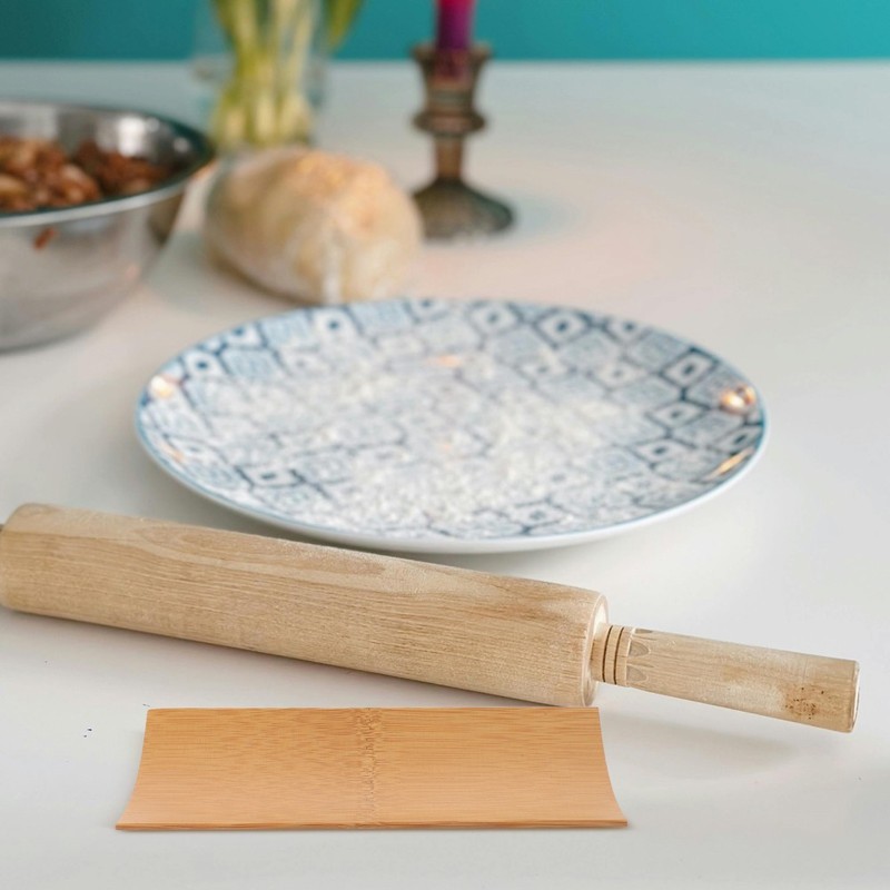 Rolling Pin Display Rack - Nonslip Bamboo Baking Tool Storage Stand - Kitchen gallery