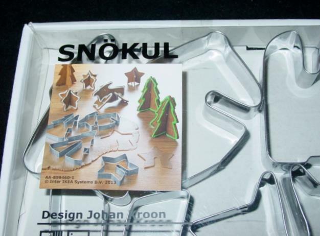 IKEA Snokul 3D Dimensional Christmas COOKIE CUTTERS Tree Star Reindeer - Sweden gallery