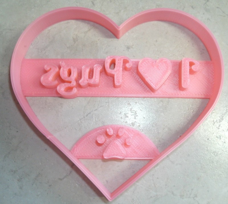 I LOVE PUGS HEART PUG DOG BREED ANIMAL PET PUPPY SIT COOKIE CUTTER USA PR2370 gallery