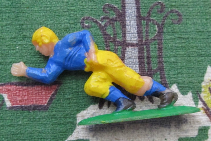 Vintage hand painted Celluloid Football player cake topper