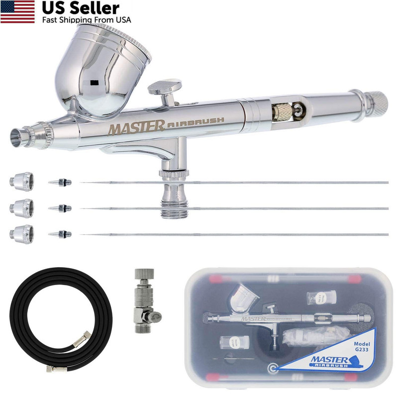 Master Airbrush G233 Performance Pro Kit with Hose Included, silver