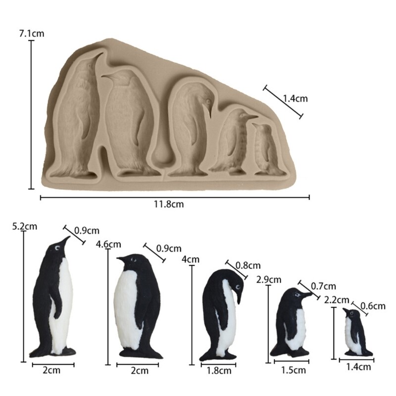 Penguins Family Sugar Chocolate Fondant Mold Diy Baking Manual Biscuits Mold gallery