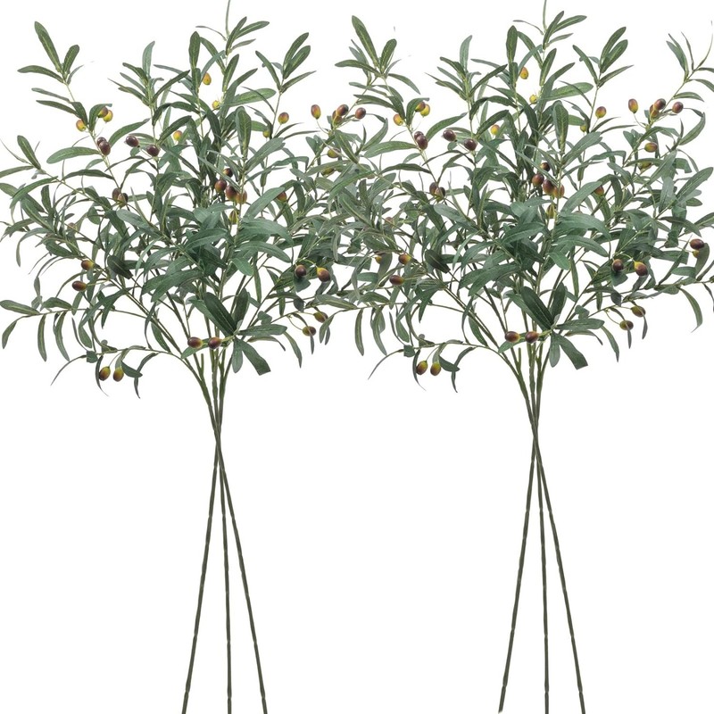 6 PCS Fake Olive es for Vases 39″ Tall Long Greenery Stems