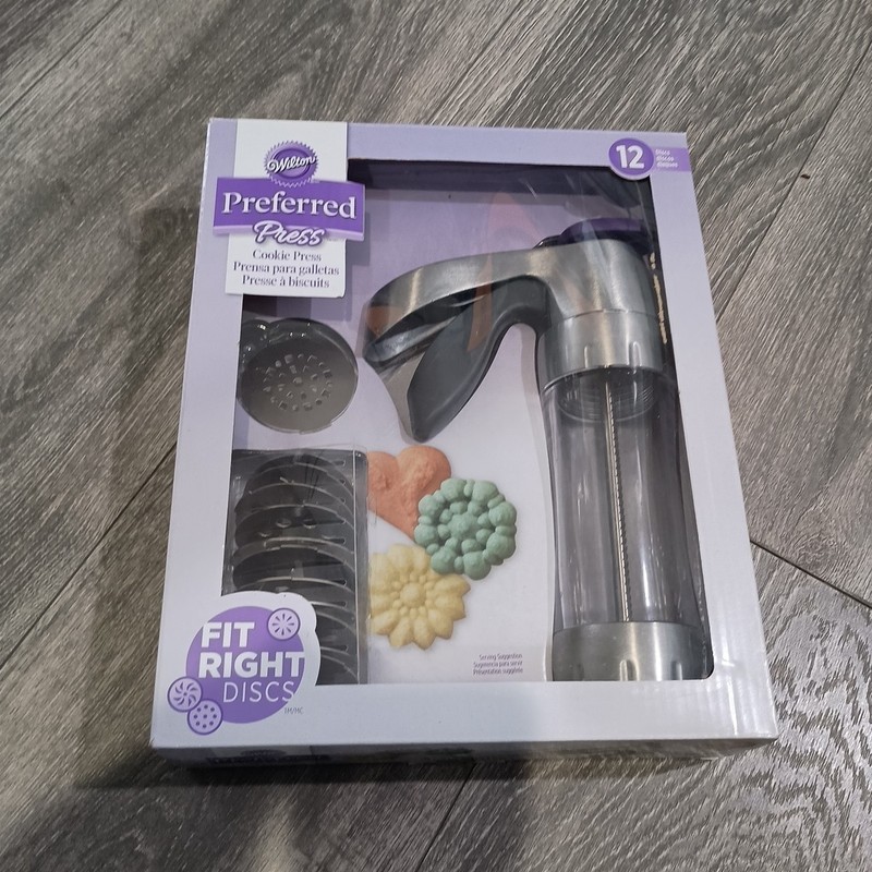 Wilton Preferred Press Cookie Silver Aluminum 15 Discs w/Box