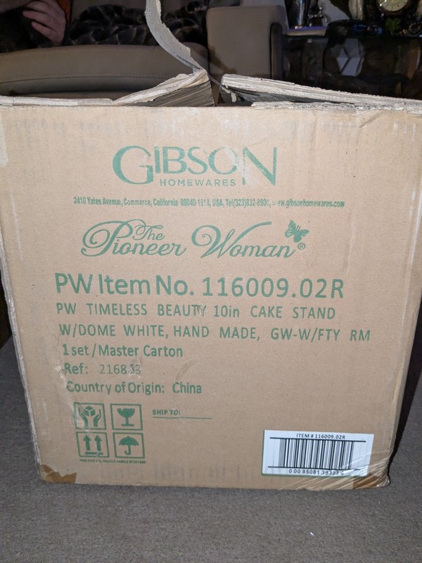 The Pioneer Woman Timeless Beauty 10" Cake Stand & Glass Dome Rare New In Box gallery